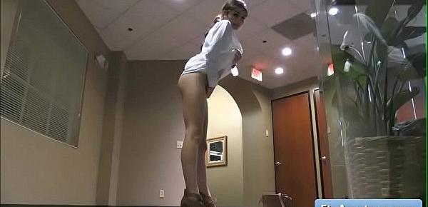  Sexy young teen amateur cutie Adria finger fuck her juicy wet pussy on the hotel hallway